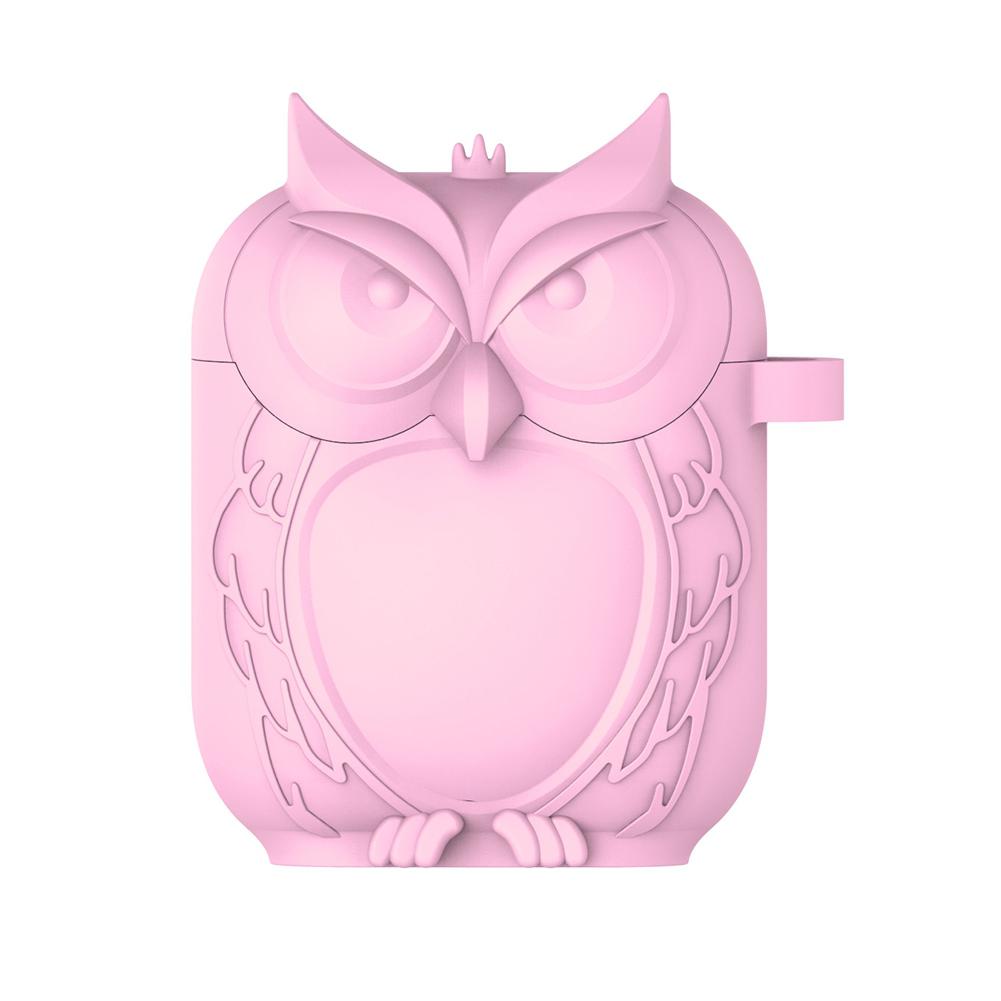 Groupe Vertical Vertical pour Apple AirPod Chic Unique hibou forme Gel de silice écouteur étui de protection couverture r29: pink