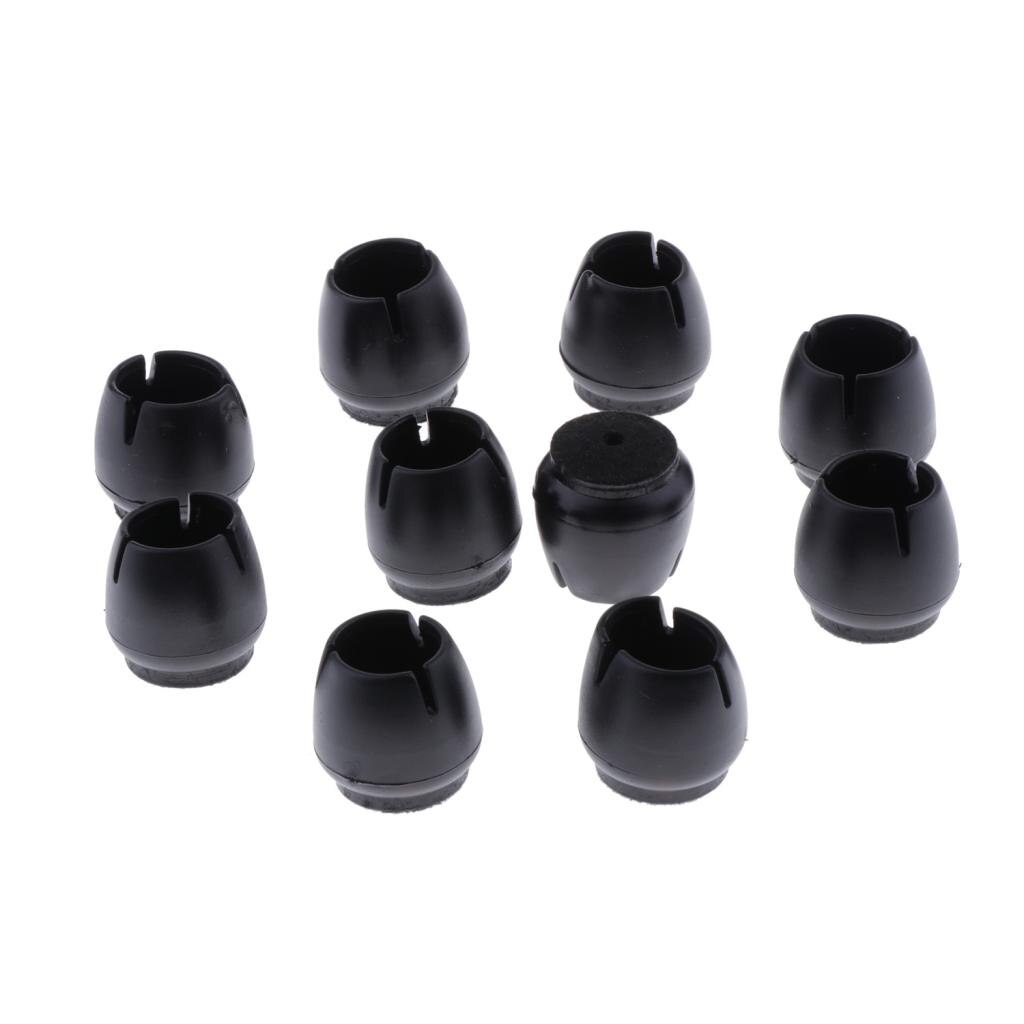 10pcs No-slip Chair Leg Caps Round Wood Furniture Floor Protectors Black