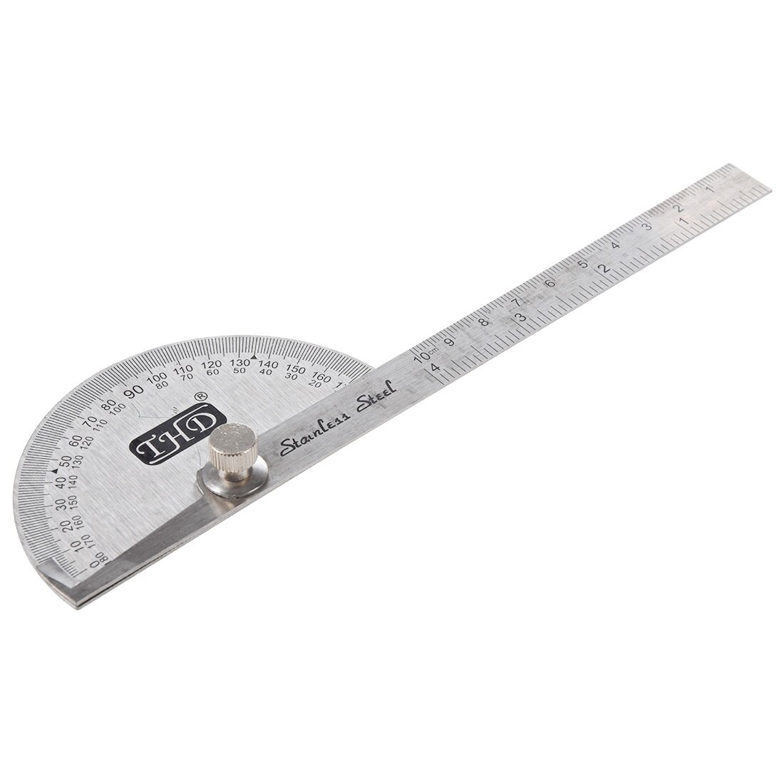 AAAJ-Stainless Steel Protractor w 10 cm Measurement Ruler
