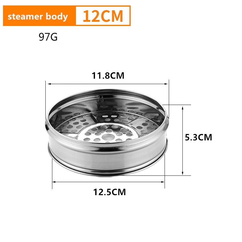 Petit cuiseur vapeur en acier inoxydable, 12-20cm, petit sac à vapeur, pour le ménage, le commerce, tiroir à vapeur pour dessert, ensemble de pâtisserie: Steamer body 12CM