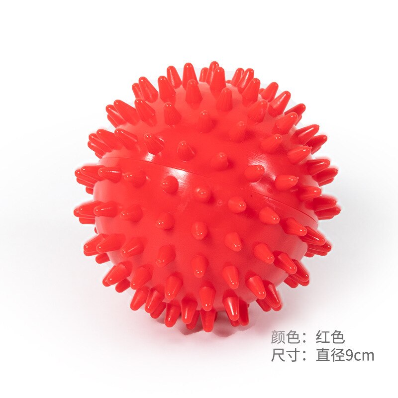 Pelota de masaje PVC de ejercicios suelas de mano PVC erizo sensorial agarre entrenamiento mano alivio de dolor en el pie bolas de 9cm: Rojo