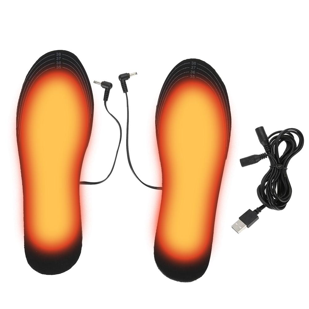 1 Paar Usb Verwarmde Schoen Comfortabele Soft Lint Elektrische Verwarmde Inlegzolen Winter Outdoor Sport Voeten Warming Inlegzolen Wasbare