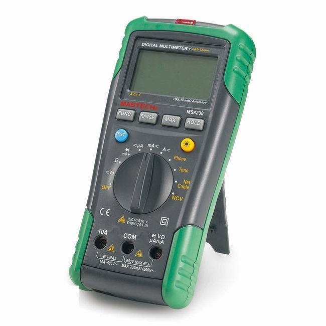 MASTECH MS8236 Digital Auto Range Multimeter LAN Tester Net Cable Tracker Tone Telephone line Check Non-contact Voltage Detect