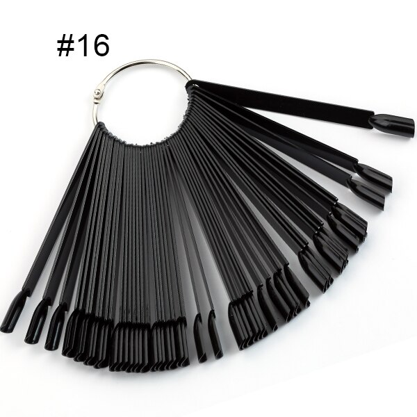 Feivielle 17 optionele tips voor valse nagels kleurenkaart oefendisplay tools transparante witte gesp ring manicure nagelkunsttool: 16