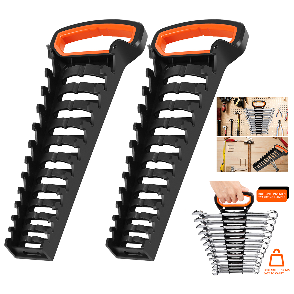 2/4 Stück Schraubenschlüssel Organizer Fach Kunststoff Schraubenschlüssel Organizer Werkzeug Lagerregal Standard Schraubenschlüssel Halterung Schraubenschlüssel Halterung Torx-Schlüssel