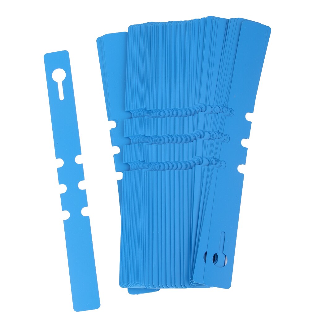 100 stk pvc wrap omkring plastikmærke træmærker 5 farver: Blå