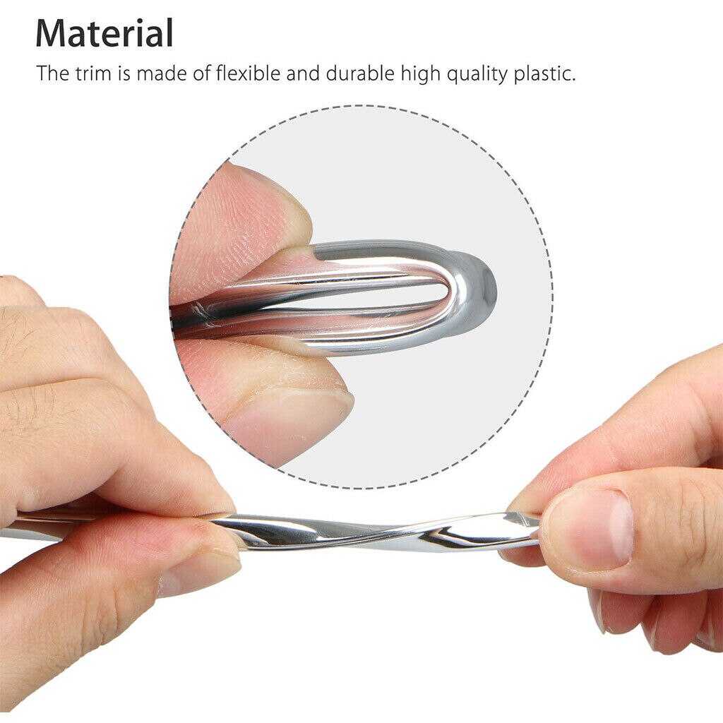 100% Brand 13M Chrome Car Door Edge Guard Molding Trim Protectors Strip 42FT Silver Durable And Practical