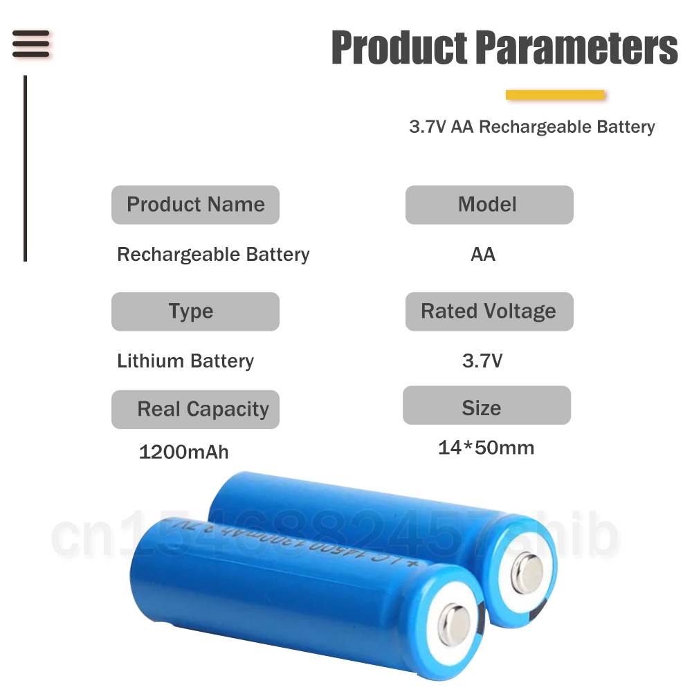 1-2pcs 14500 3.7V 1200mAh AA Lithium Rechargeable Battery For Toy LED Flashlight Remote Control Mouse Shaver AA Li ion Batteria