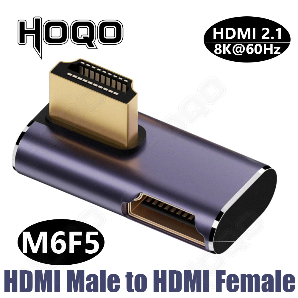 HDMI 90-Grad-Adapter, 8 K, 4 K, 270 Grad, HDMI-Adapter, Stecker auf Stecker/Buchse auf Buchse, nach unten rechts, linker Winkel, Keystone, klein, digital