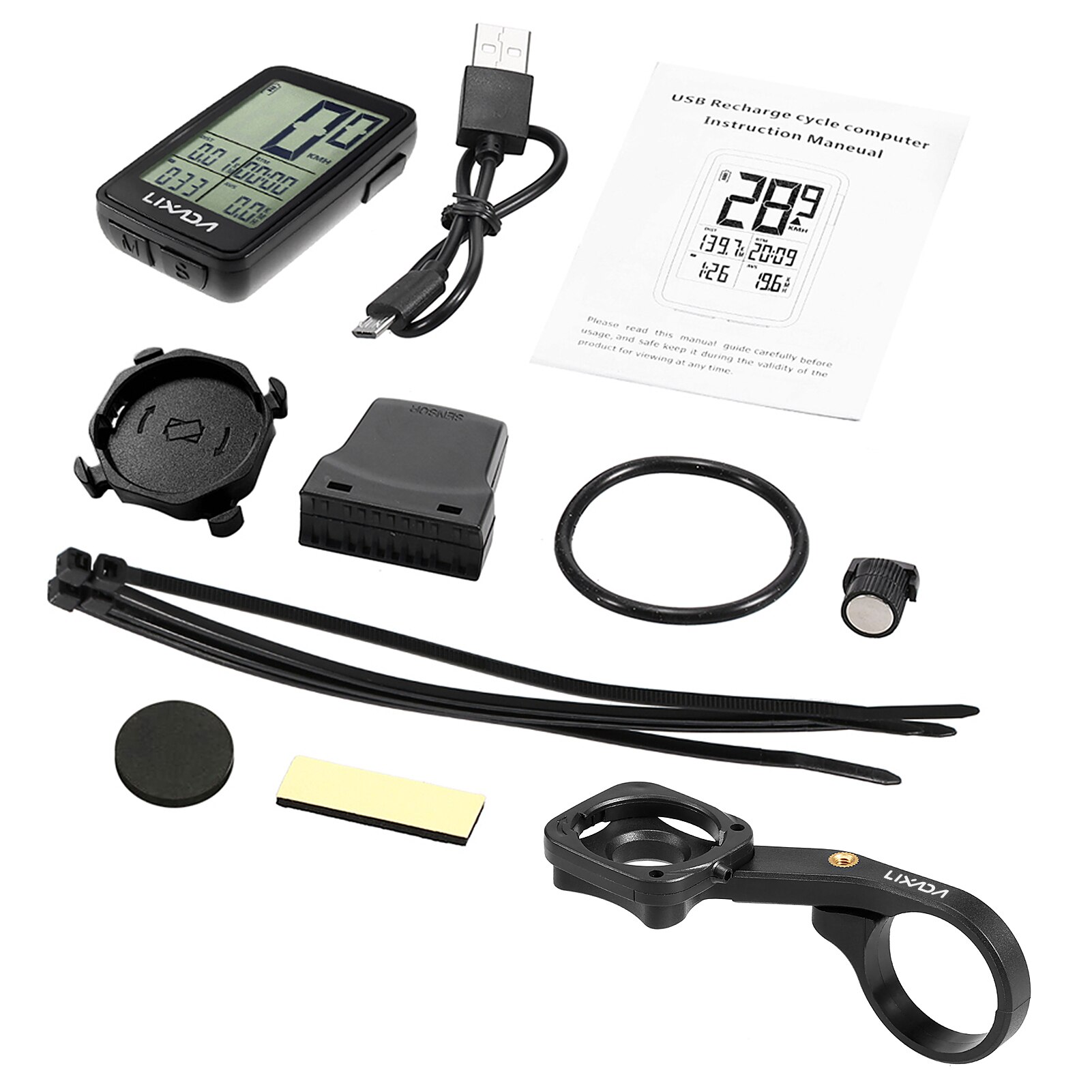 Lixada Snelheidsmeter Odometerlcd Digitale Display Oplaadbare Draadloze Bike Cycling Computer Waterdicht Riding Fiets Accessoires