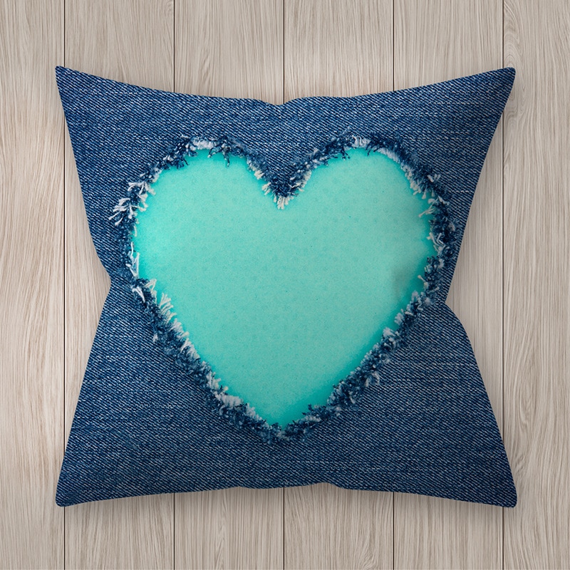 Housse de coussin bleu canard sarcelle 45*45 Cm | Couverture d'oreillers et de canapé, décoration de maison, décor de voiture, bleu canard sarcelle, peau de pêche