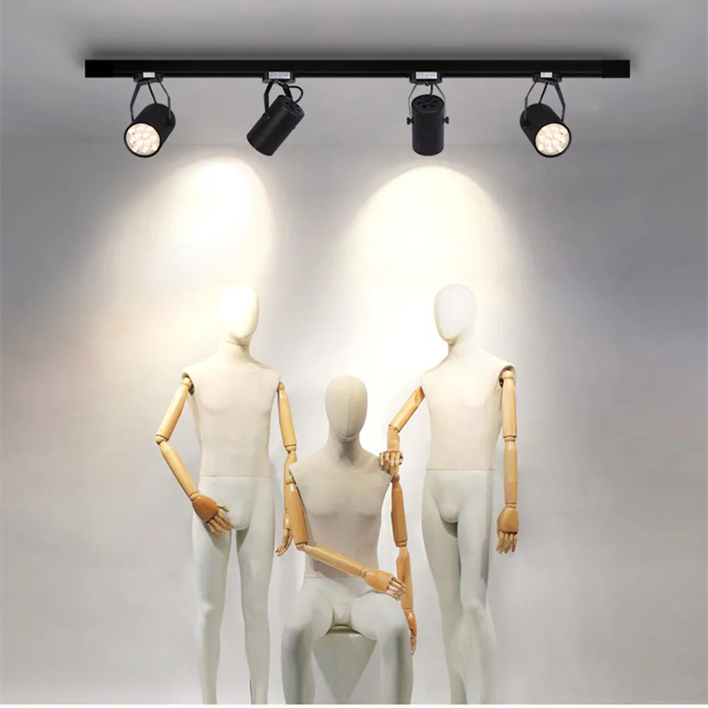 Luz de pista led cree chips lâmpada de pista iluminação ferroviária para casa holofote roupas internas loja quarto luminária