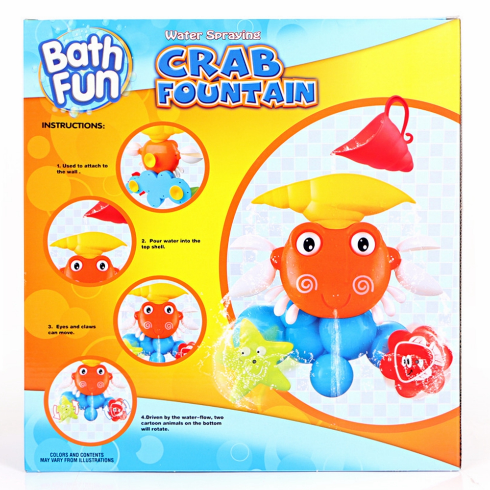 Summer Baby Shower Bath Color Cute Crab Bathroom Play Water Combination Children Runner Leak Bath Tub Toy