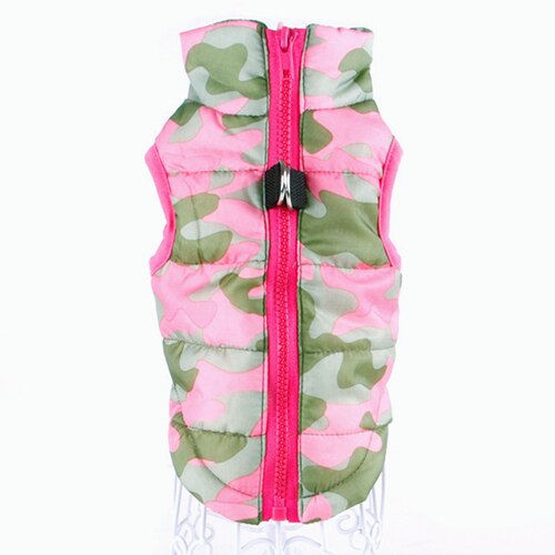 Kamouflage sällskapsdjur hund kläder katt sele kappa väst kläder för små hundar kläder höst vinter varm tröja chihuahua pudel 29: Rosa kamouflage / L