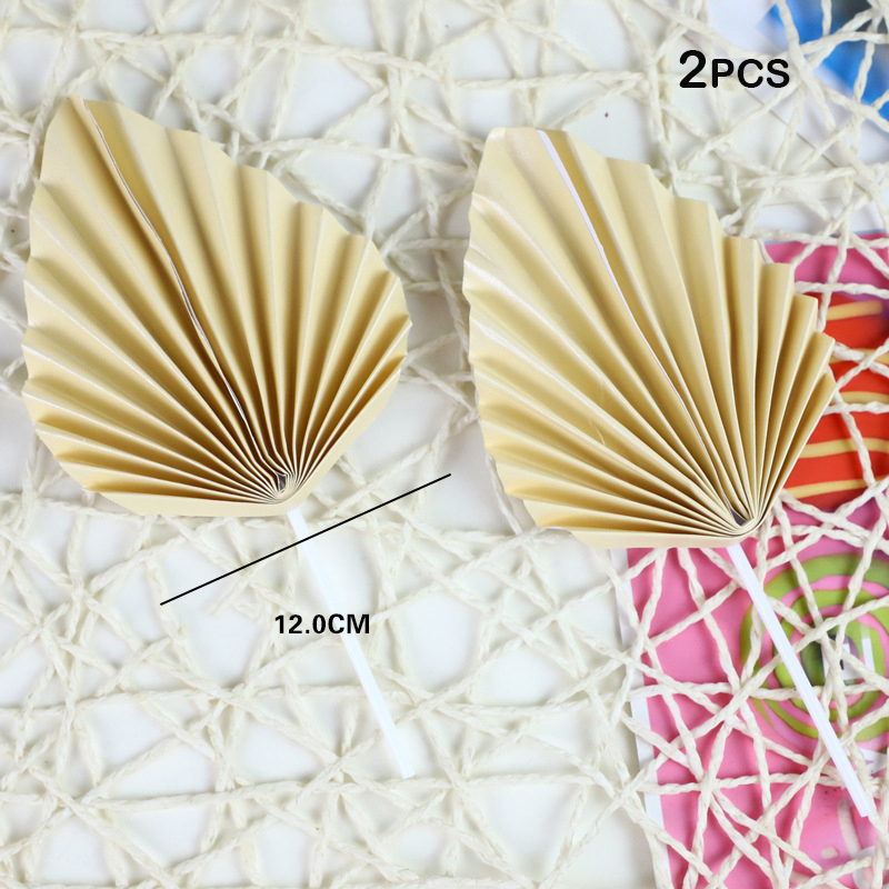 1Set Gouden Palm Blad Decoratie Bloem Voor Cake Topper Papier Verjaardag Gelukkig Party Cake Gouden Palm Bakken Gebak Decor bohemian: Army Green