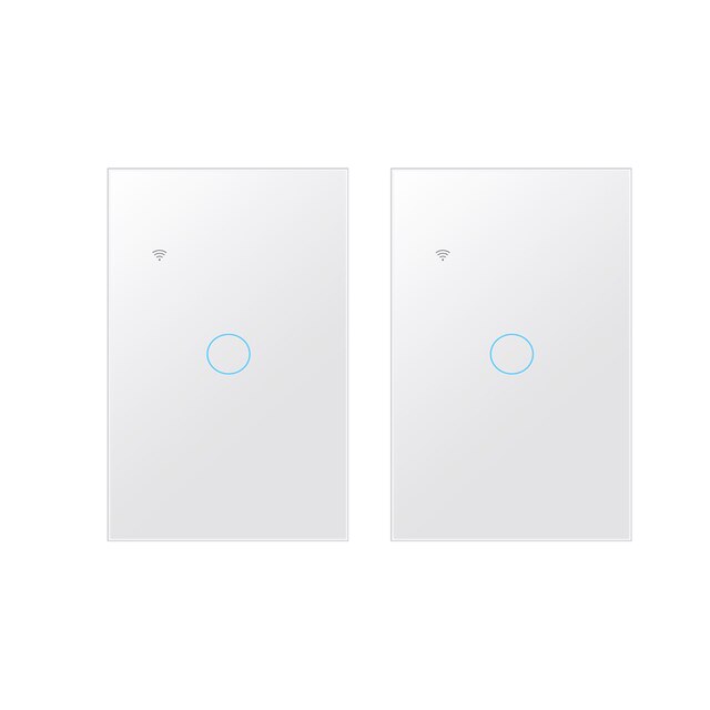 Tuya Wifi Smart Light Touch Switch 1/2/3/4 Gang 100-250V Tuya Smart Life APP Remote Control Work With Alexa Google Home: black 1 gang 2pcs