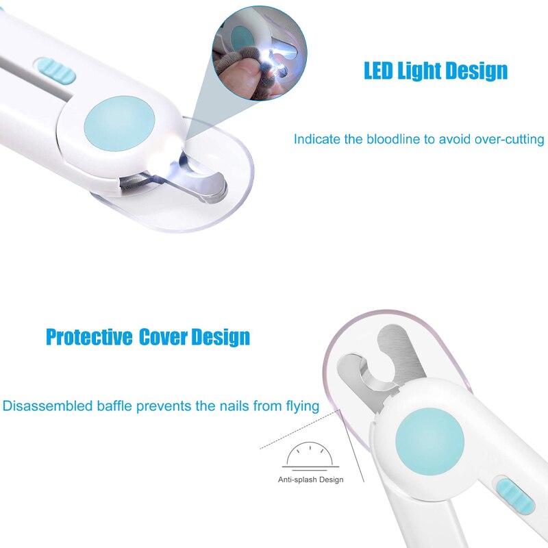 Kat negleklipper saks led lys kæledyr hunde negle tå saks killing hvalp klo negleklipper katte pleje rengøringsmidler