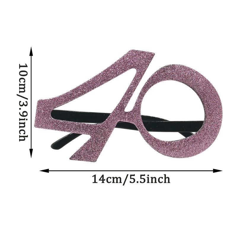 1Pcs Rose Gold 40th 50th 60th Happy Birthday Plastic Glasses Anniversary Birthday Party Photo Props Decoration Supplies