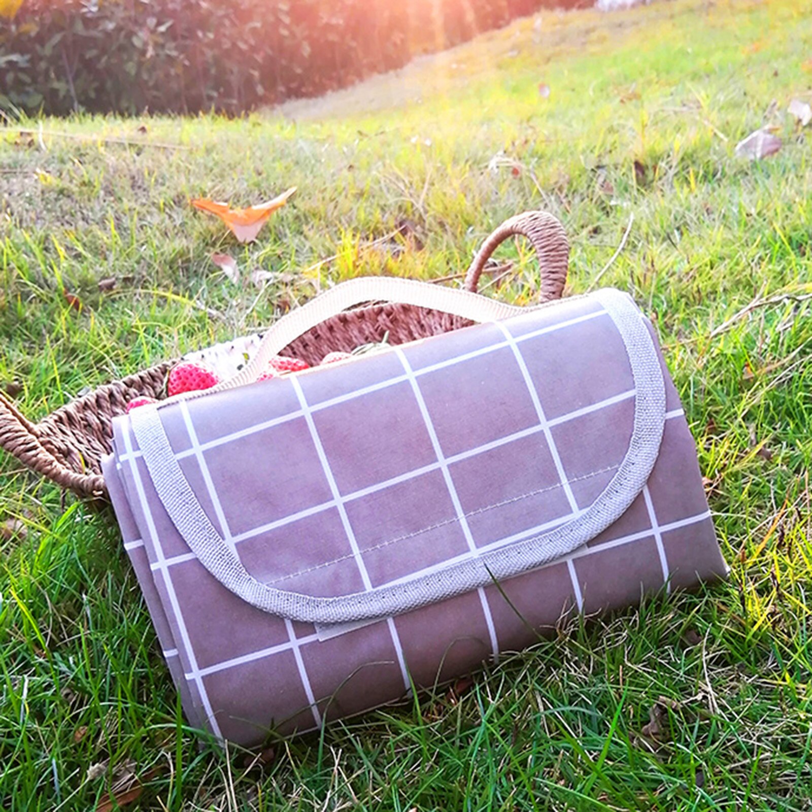 Beach Camping Blankets Picnic Mat Waterproof Foldable Blanket: Coffee