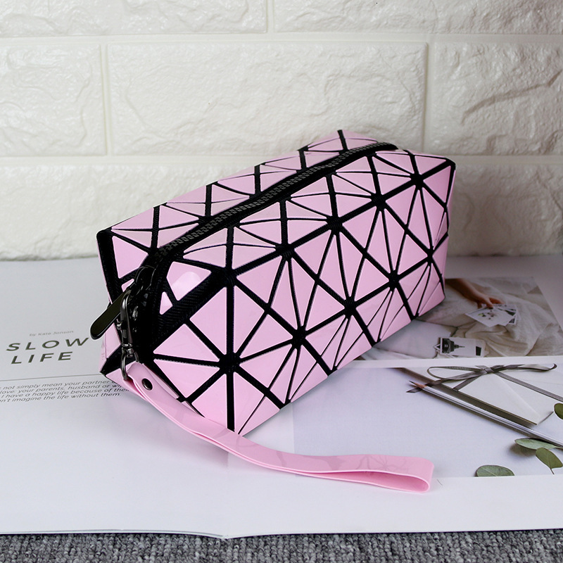 luxus Geometrische Kupplung Geldbörsen Frauen Handtaschen Große Kapazität Lange Gefaltet machen-hoch Taschen Damen Abend Klappe Tasche: Rosa