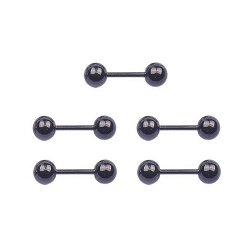 5 pçs de aço inoxidável mini parafuso prisioneiro brinco pequena bola parafusos barbell brincos masculino orelha osso prego lábio sobrancelha osso piercing corpo jóias: black