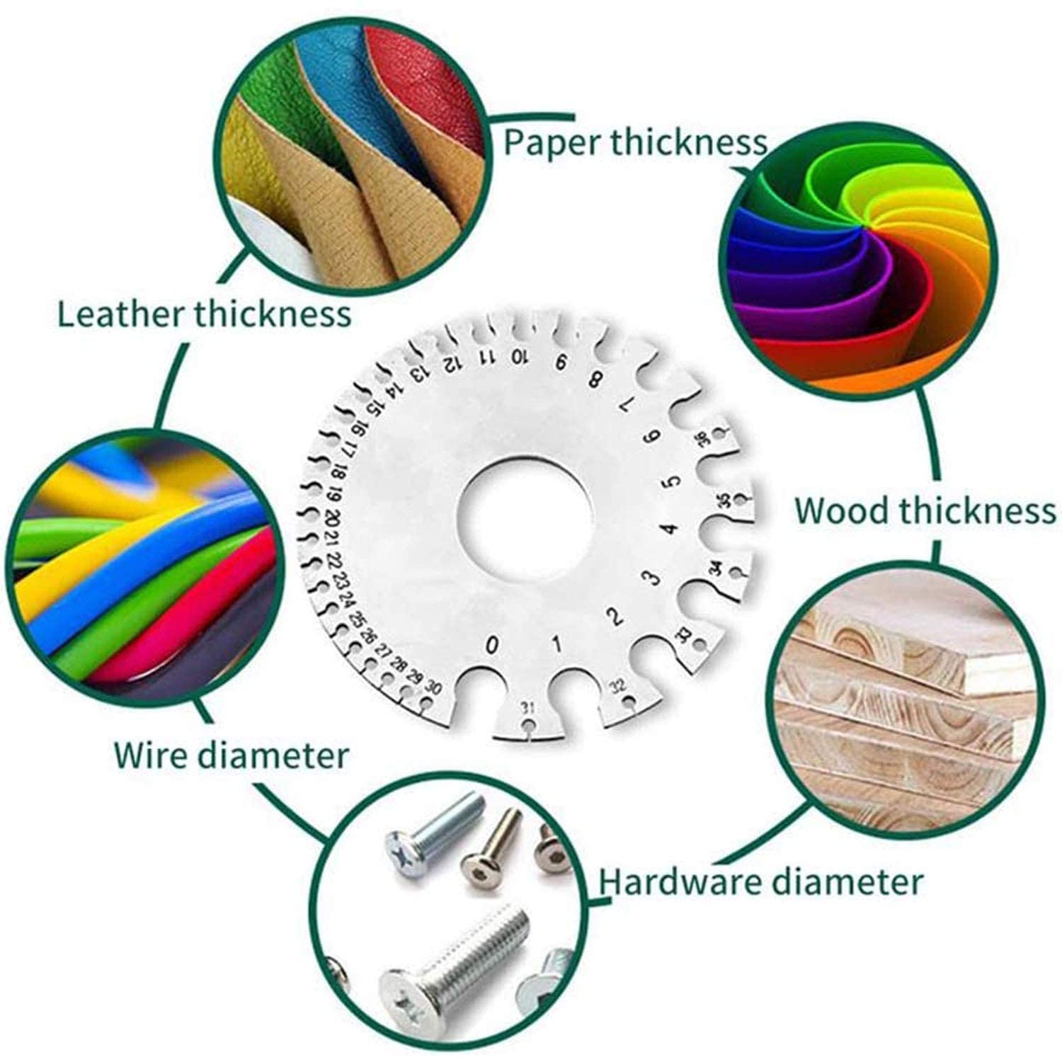 3 model Metal Welding Gauge 0-36 Round AWG SWG Wire Gauge Thickness Ruler Gauge Diameter Stainless Steel Measurer Tool