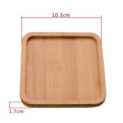 Red pottery flowerpot tray red clay tray pot holder pot base water tray round tray: Square bamboo large