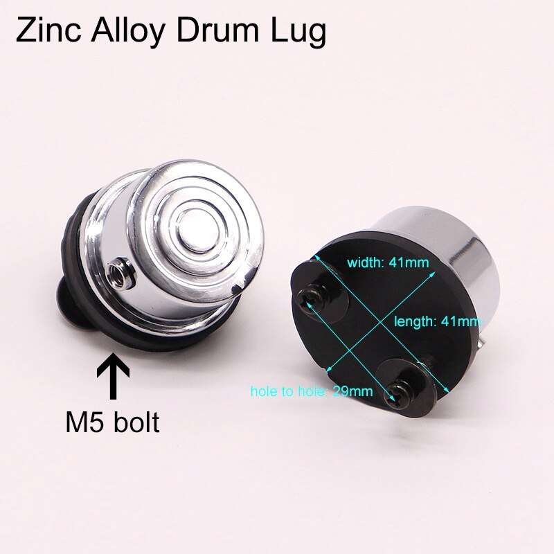 Snare Drum Lugs Single Side 2 Kanten Drum Lug Dw Drum Lugs Model Lug Drum Drum Accessoires Zilver Kleur Met washer &amp; Schroeven 1 Pc: M12 29mm