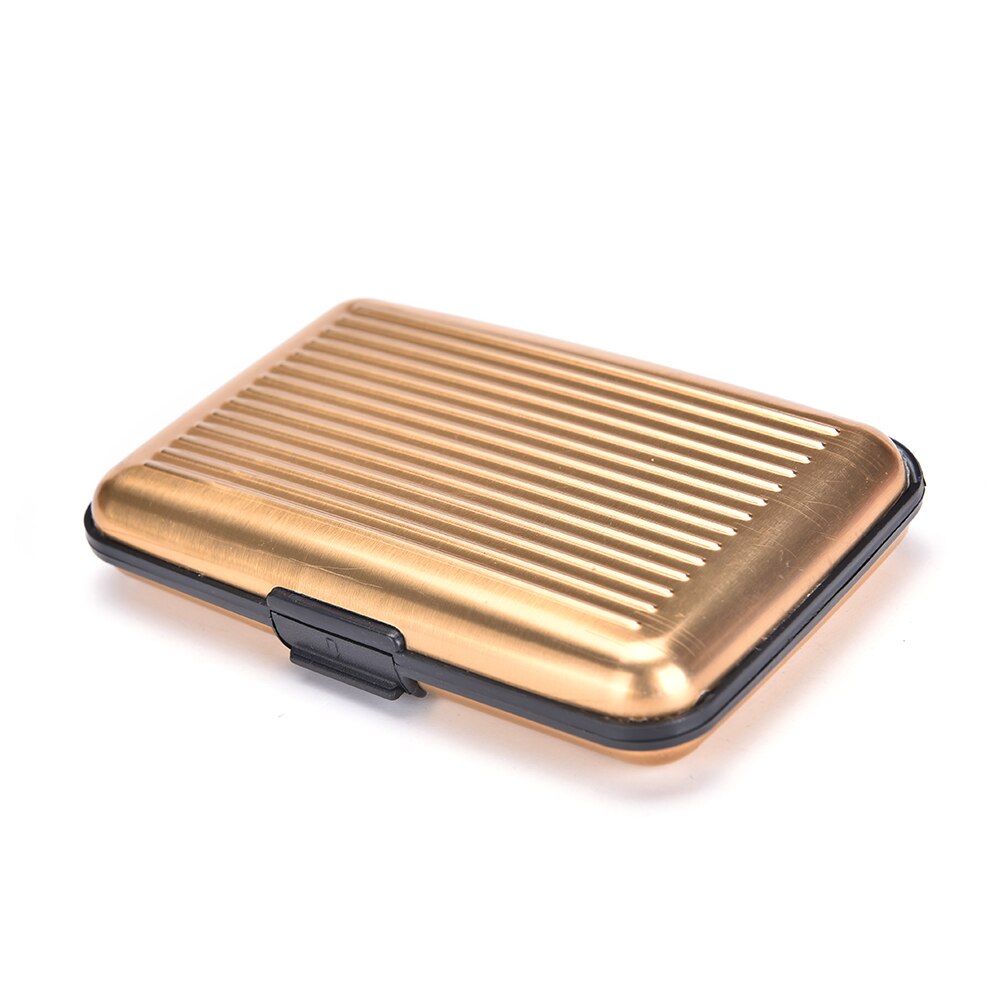 Aluminium kvinder skinnende metal kortholder box kortholdere & note hold kort vandtæt kreditkort id holder etui