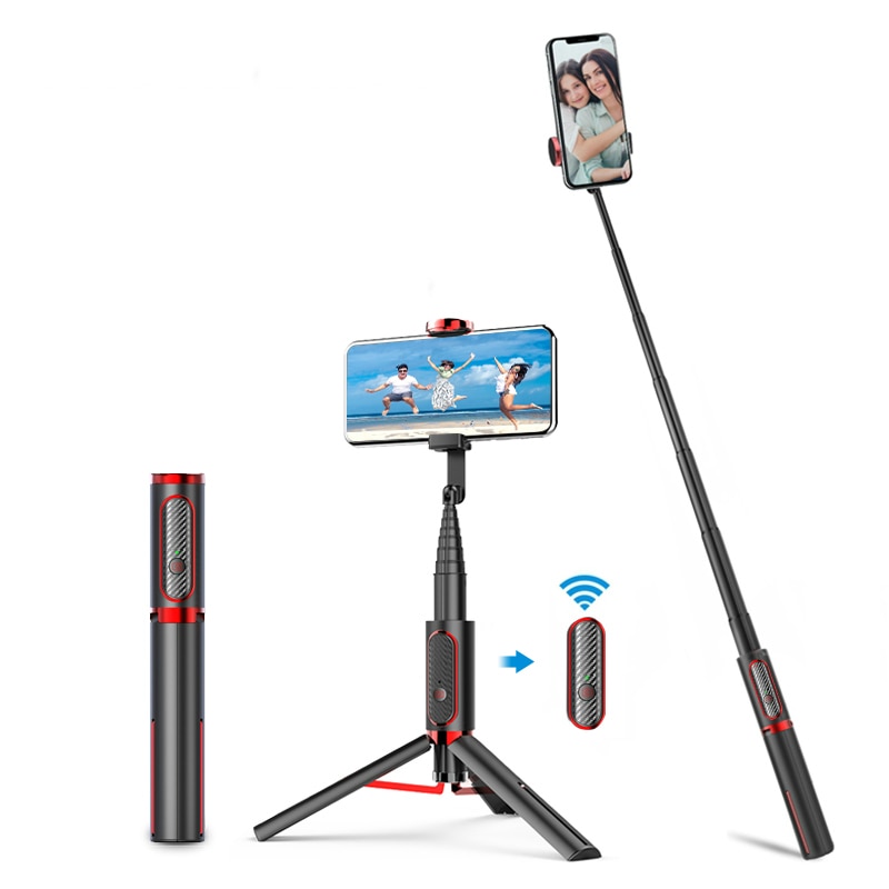 Bluetooth-compatible Selfie Stick Live Vlog Tripod Foldable Extendable Monopod for IPhone 11 X Xiaomi Huawei Samsung Phone