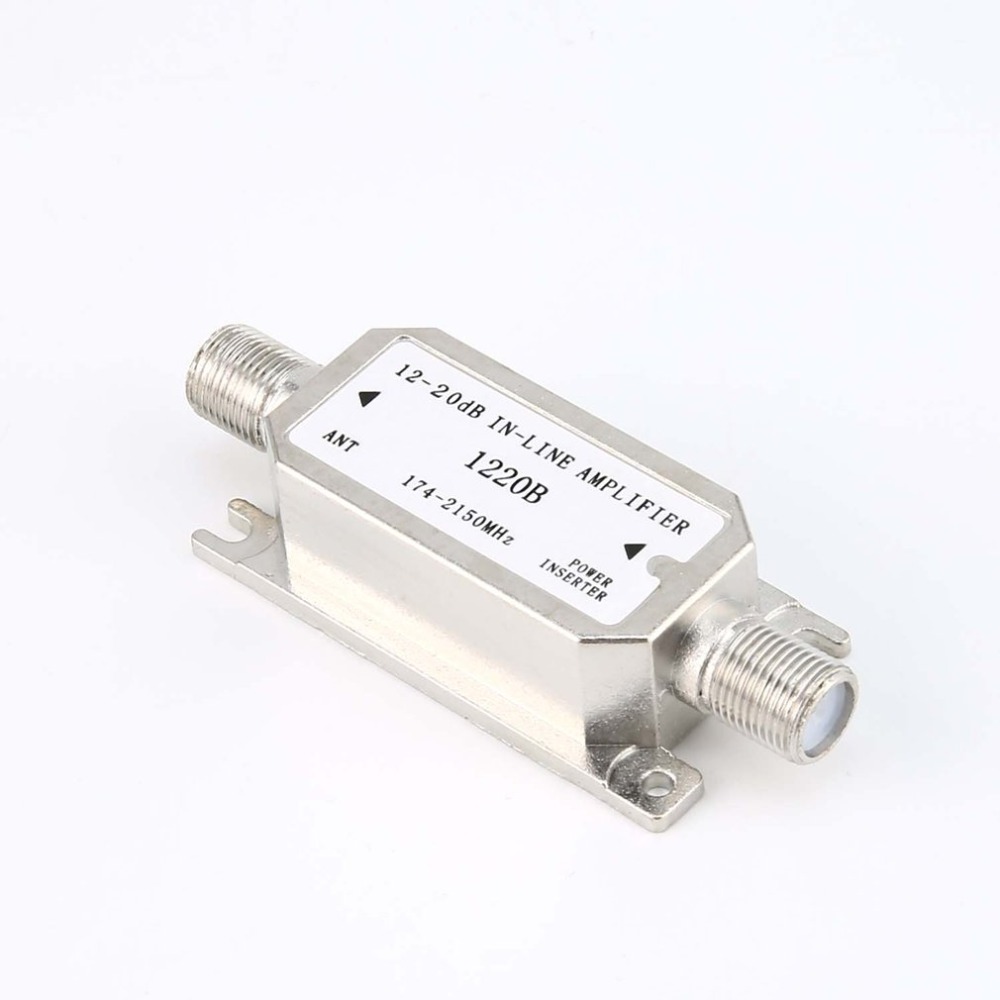 Amplificador em linha de satélite 12-20db, 174-2150mhz, impulsionador de sinal para cabo de antena, força de canal, funciona com todos os satélites