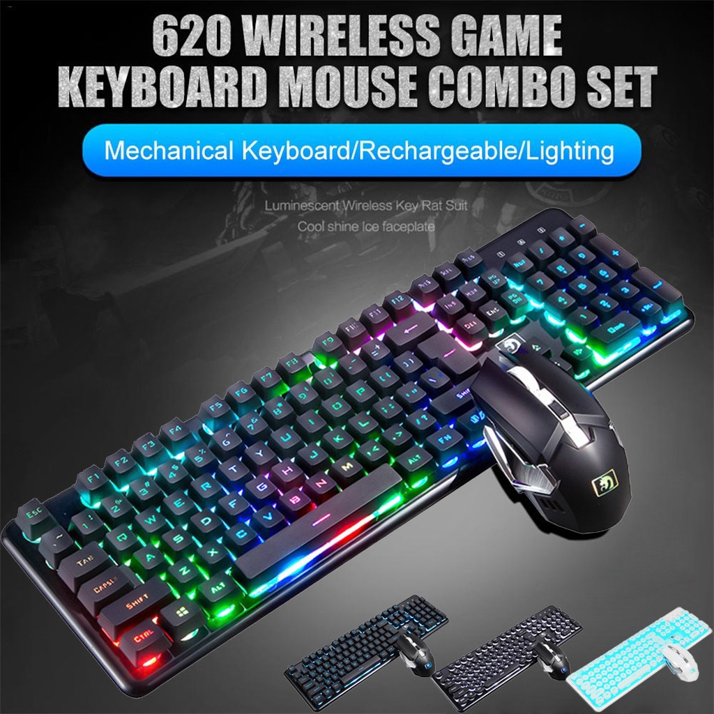 Wireless Gaming Rechargeable Wireless Mechanical Keyboard and Mouse Game Set Combo Standard For Computer Games 527