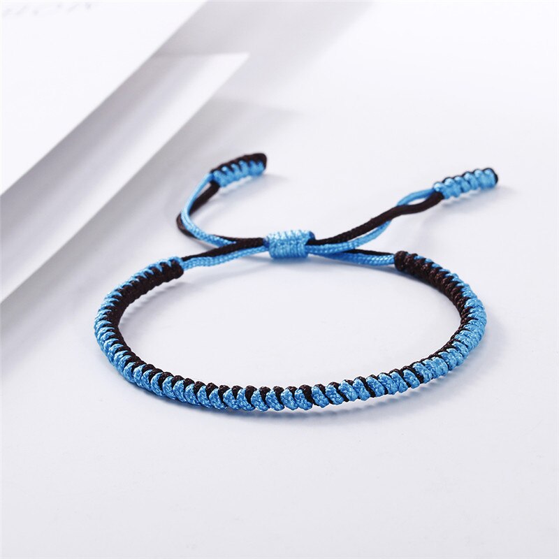 Tibetan Buddhist Adjustable Handmade Braided Bracelets & Bangles Original Knots Lucky Rope Charm Bracelet For Women Men Jewelry
