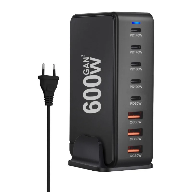600w gan snellader met 3.0 usb-c-poorten (5c , 3apd 8 , draagbaar en geschikt voor tablets.: Eu