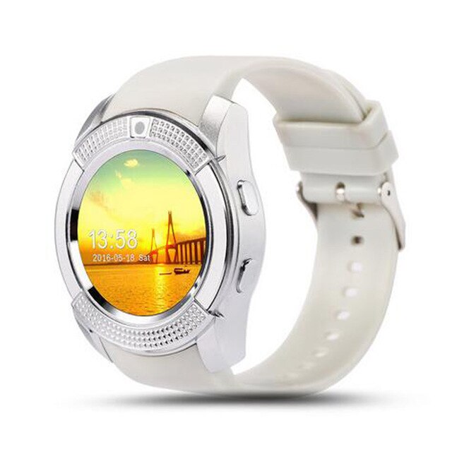 Männer V8 Interaktive Musik Smart Uhr Antwort Call Dial Call-Support TF Sim Karte Sport Smartwatch Armband Mit Kamera VS DZ09: V8 white-4