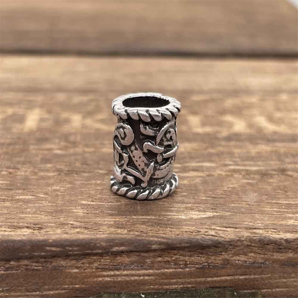 Cuentas de runas vikingas para hacer joyas, trenzas para el cabello, manualidades para Barba, espaciador de Metal Diy, accesorios de cuentas con agujero grande, aptos para pulsera