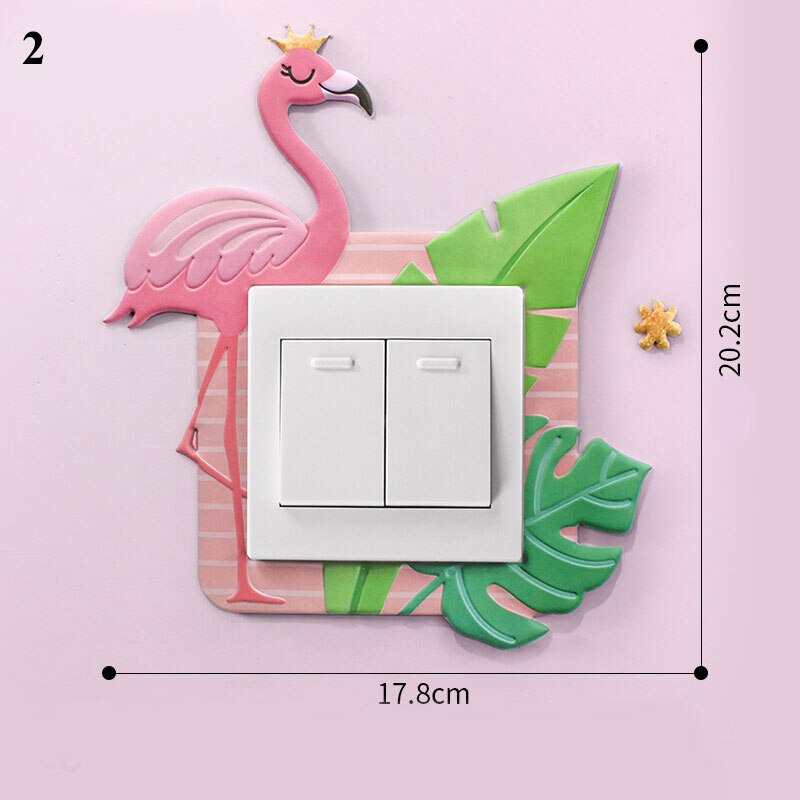 Cartoon Animal Switch cover Room Decor 3D Silicone On-off Switch Sticker Luminous Switch Outlet Wall Sticker: 2