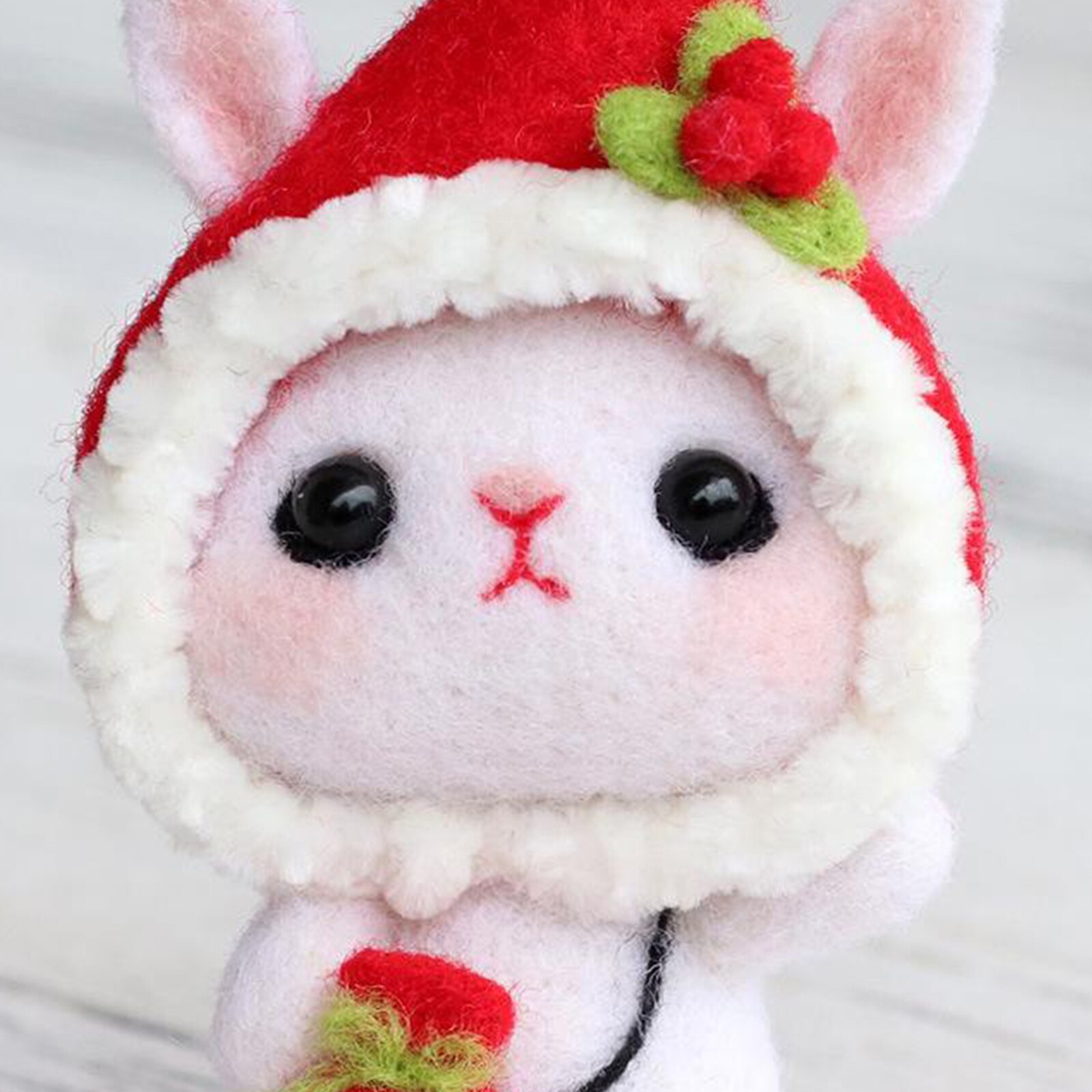 Animal Rabbit Wool Needle Felting Kit DIY Needlefelted Kit for Beginners Adults