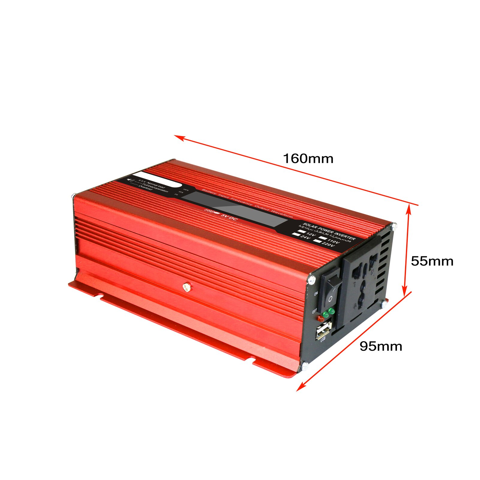 Voltage Converter 500W 1000W 12V 240V Inverter USB Power Inverter with 1 Socket and LCD Display