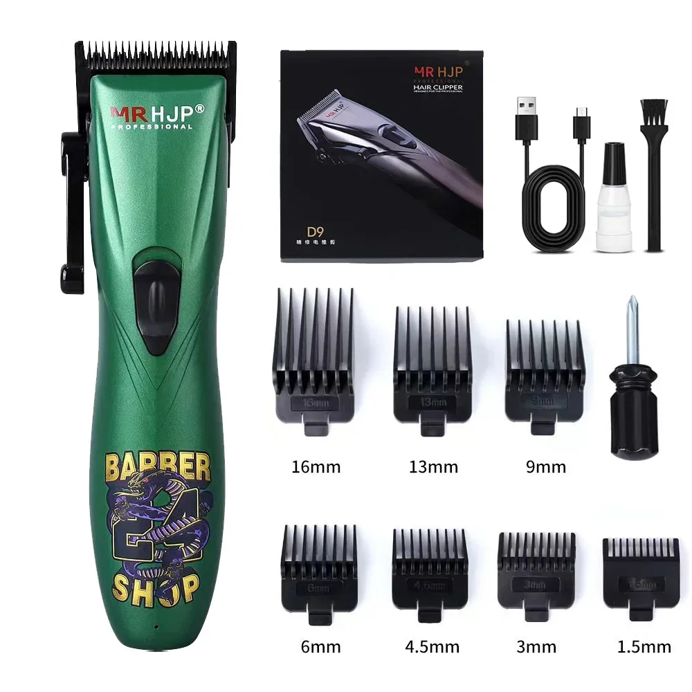 D9- gravur-ölkopf-haarschneider, spezial-friseursalonklinge aus dlc-beschichtetem kohlenstoffstahl, 7000 u/min elektrischer haartrimmer: Schwarz