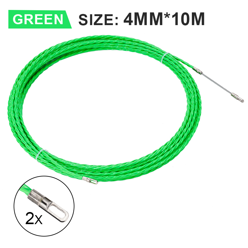 4mm 5m-50m Fiberglass Cable Push Pullers Duct Snake Rodder Fish Tape Wire Pom Fish Draw Tape Electrical Cable Puller Aid Tool: Beige