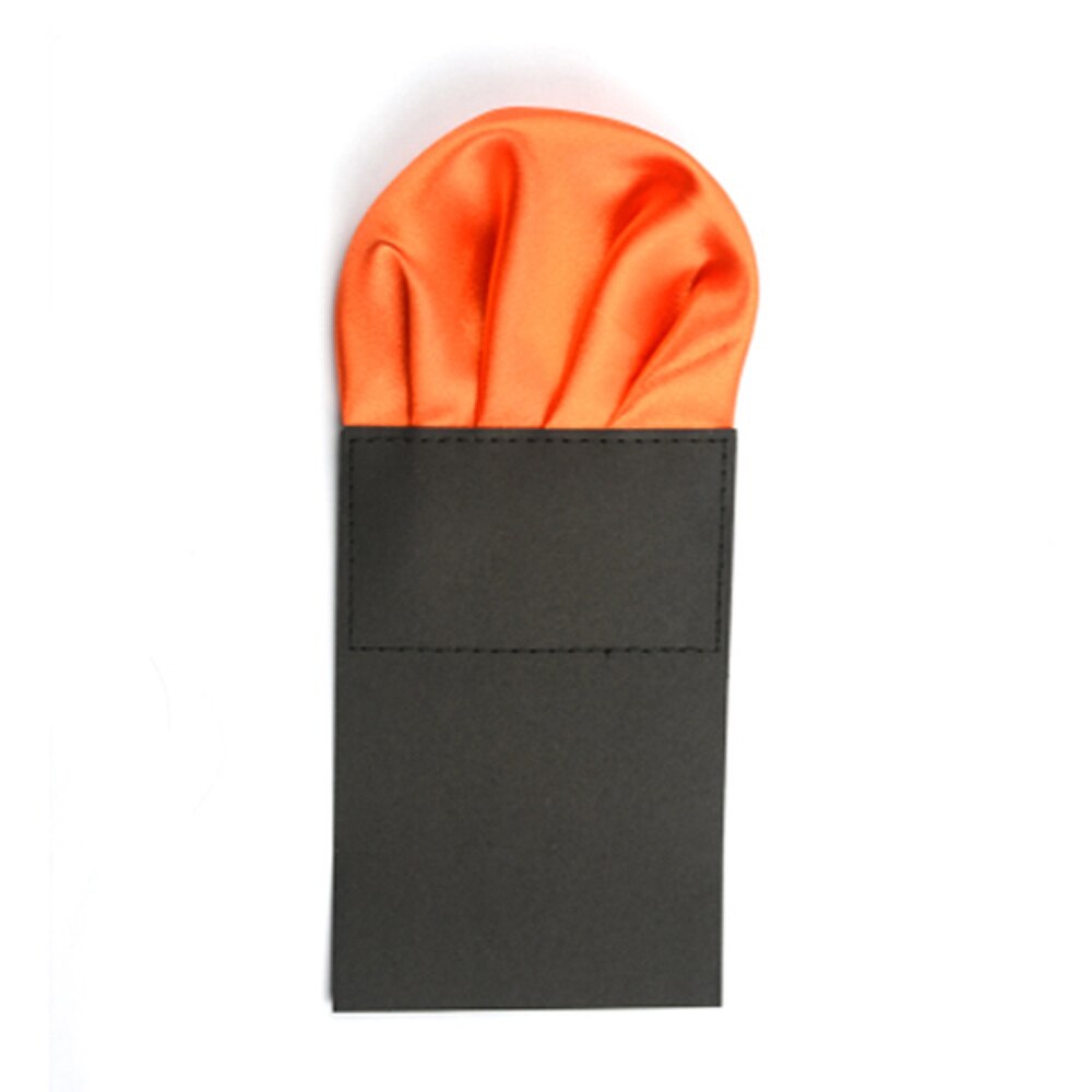 Men Solid Plain Satin Pre Folded Pocket Square Wedding Party Hanky Handkerchief BWTYY0507: Orange