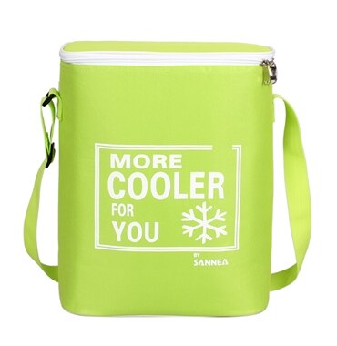 SANNE 15L Waterproof Portable Insulated Cooler Bag Can Carry Food and Drink Insulated Thermal Bag Solid Color Cooler Bag Thermal: Green