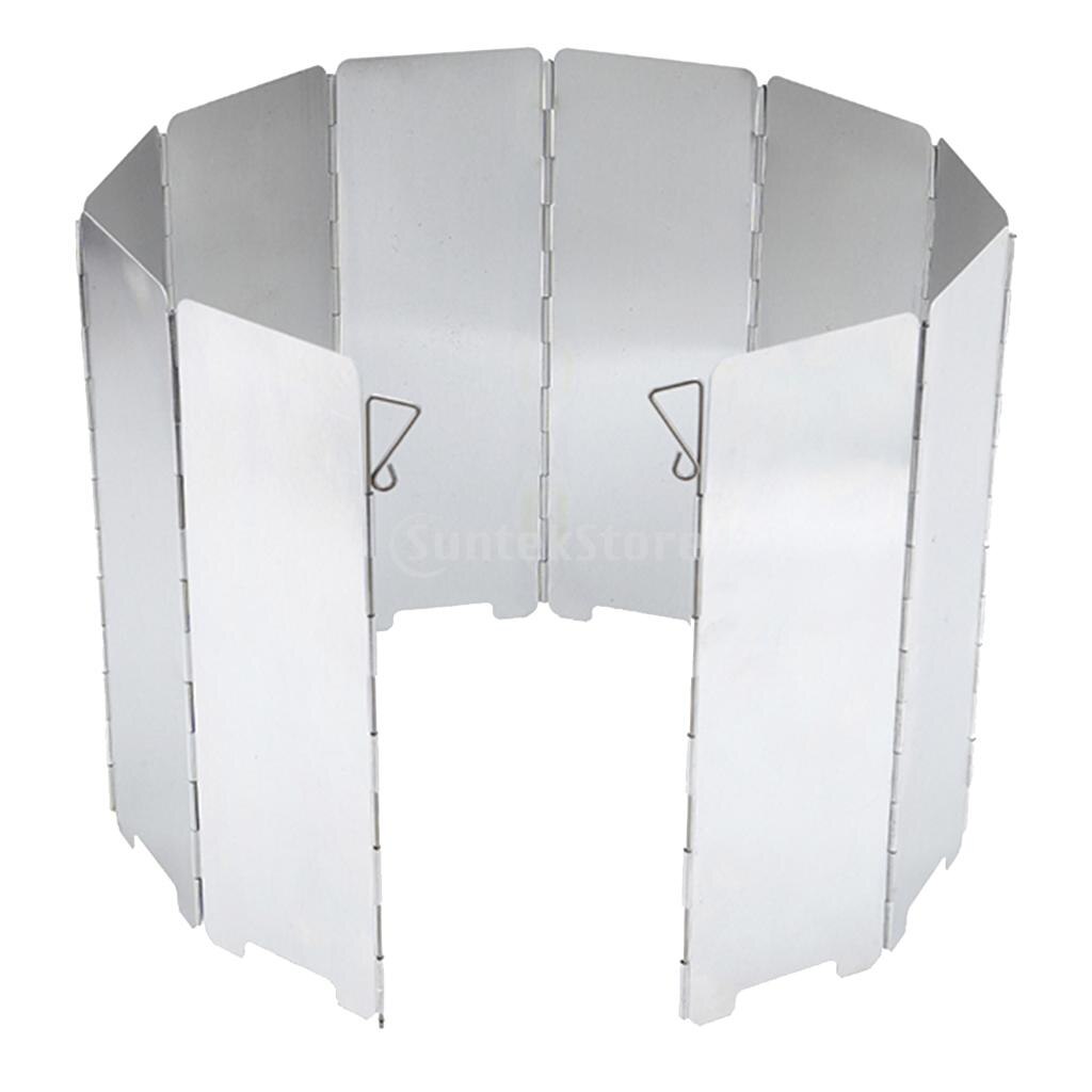 10 stücke Falten Windschutzscheibe Herde Wind Schutz Platten draussen Camping Küche BBQ Herde Picknick Wind Bildschirm für Picknick Rucksack: 10 Platten