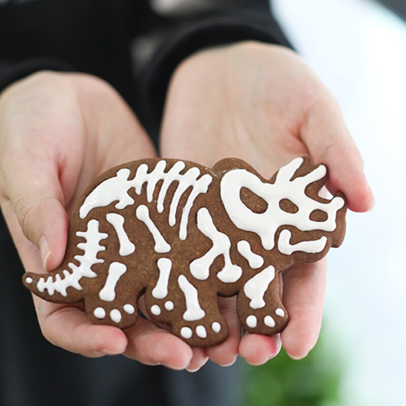 3Pcs Dinosaurus Cookie Cutters Set Mold Fondant Diy Cakevorm Bakken Tools Kerst 3D Fondant Cookie Cutter Stamp Voor kids