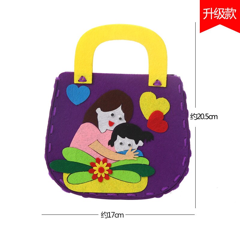 Bolsa de tela con dibujos animados para niños, bolso de mano para guardería, hecho a mano, Material de producción , paquete artesanal: 4