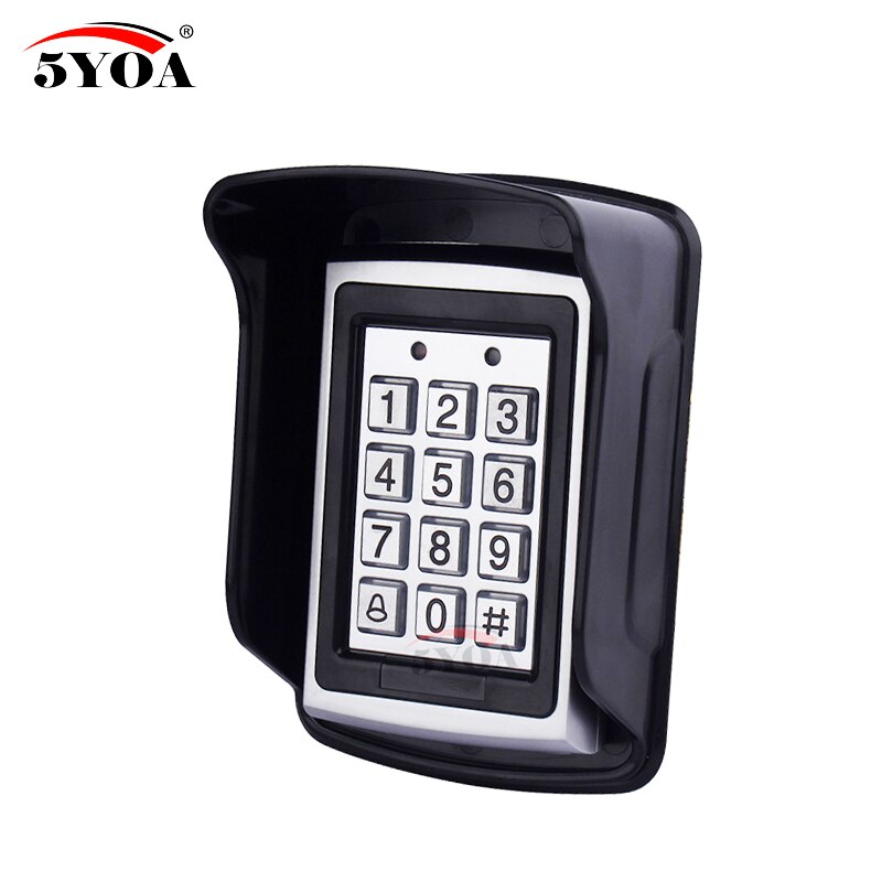 5YOA Waterproof Metal Rfid Access Control Keypad With 1000 Users+ 10 Key Fobs For RFID Door Access Control System: with Cover