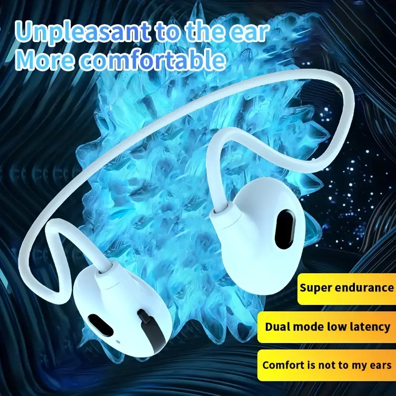 Open-Ear Bluetooth 5.3 Sport Headphone Wireless, Air Conduction Detachable Wireless Earphone For Workouts Built-in Mic For Music