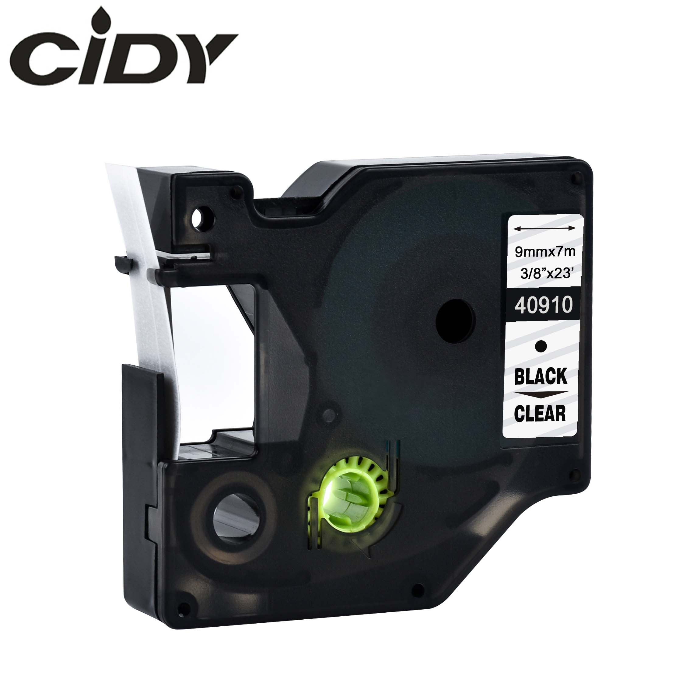 CIDY Multicolor 40913 40918 40910 9mm black on white label tape Compatible Dymo D1 manager 45013 FOR DYMO LM160 LM280 DYMO PNP: 9mm black on clear