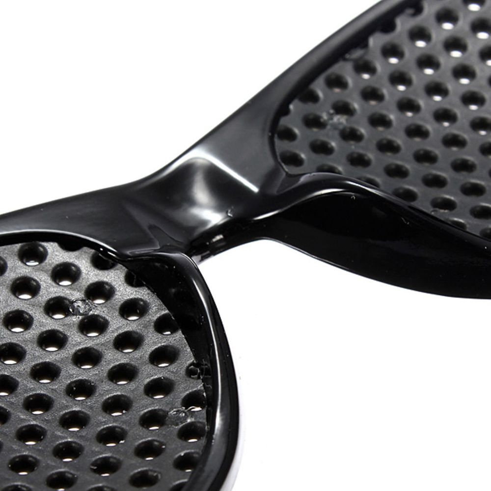 Lunettes noires pour l'amélioration de la vue,dispositif à petits trous pour exercice des yeux, anti-soleil, camping, pour entraînement,